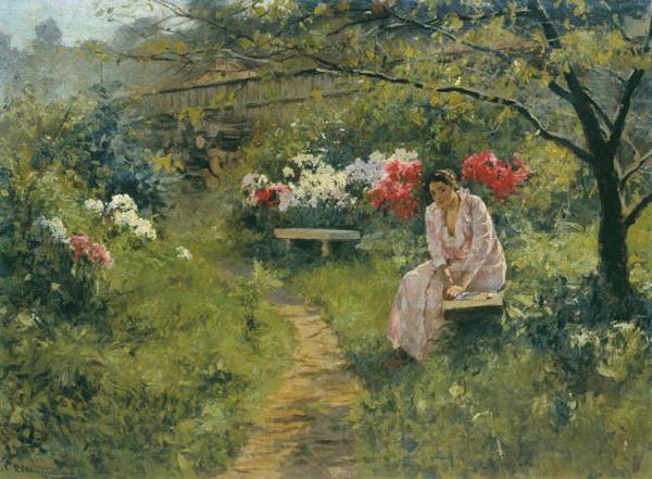 Sergey Ivanovich Svetoslavsky In the Garden France oil painting art